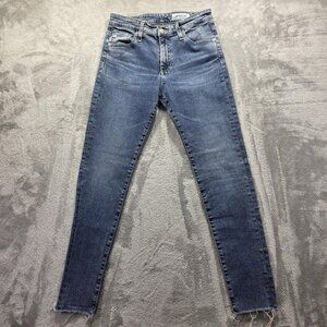 AG Adriano Goldschmied Jeans Womens 27R Farrah Skinny Ankle High Rise Frayed Hem
